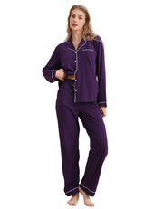 Grape Purple Knit Cotton Pajama Set