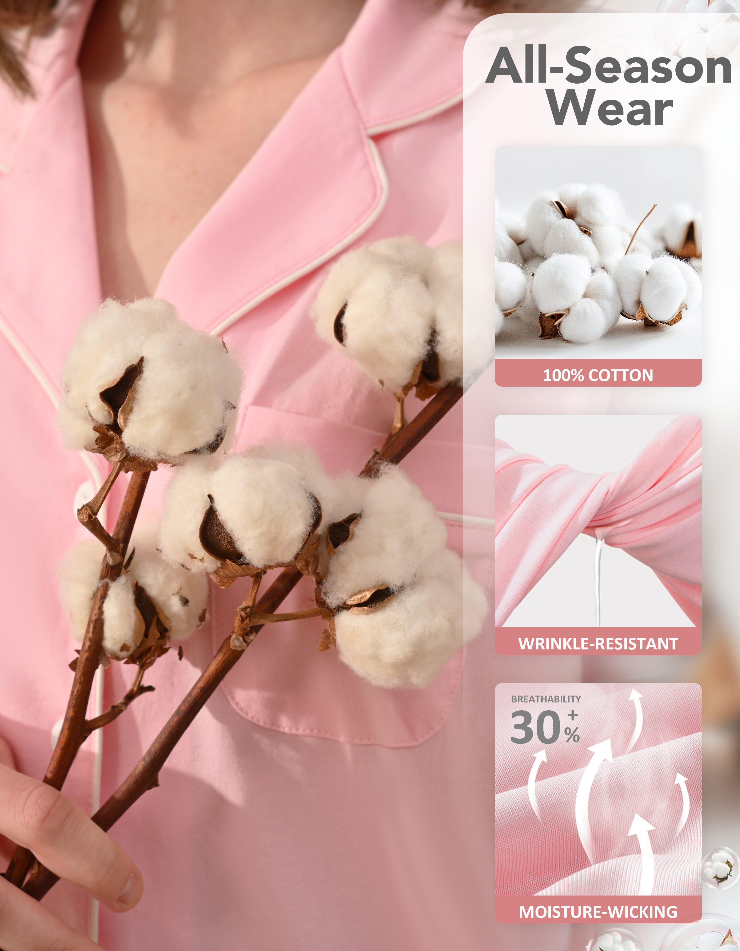 100% cotton pajama fabric breathable and lightweight