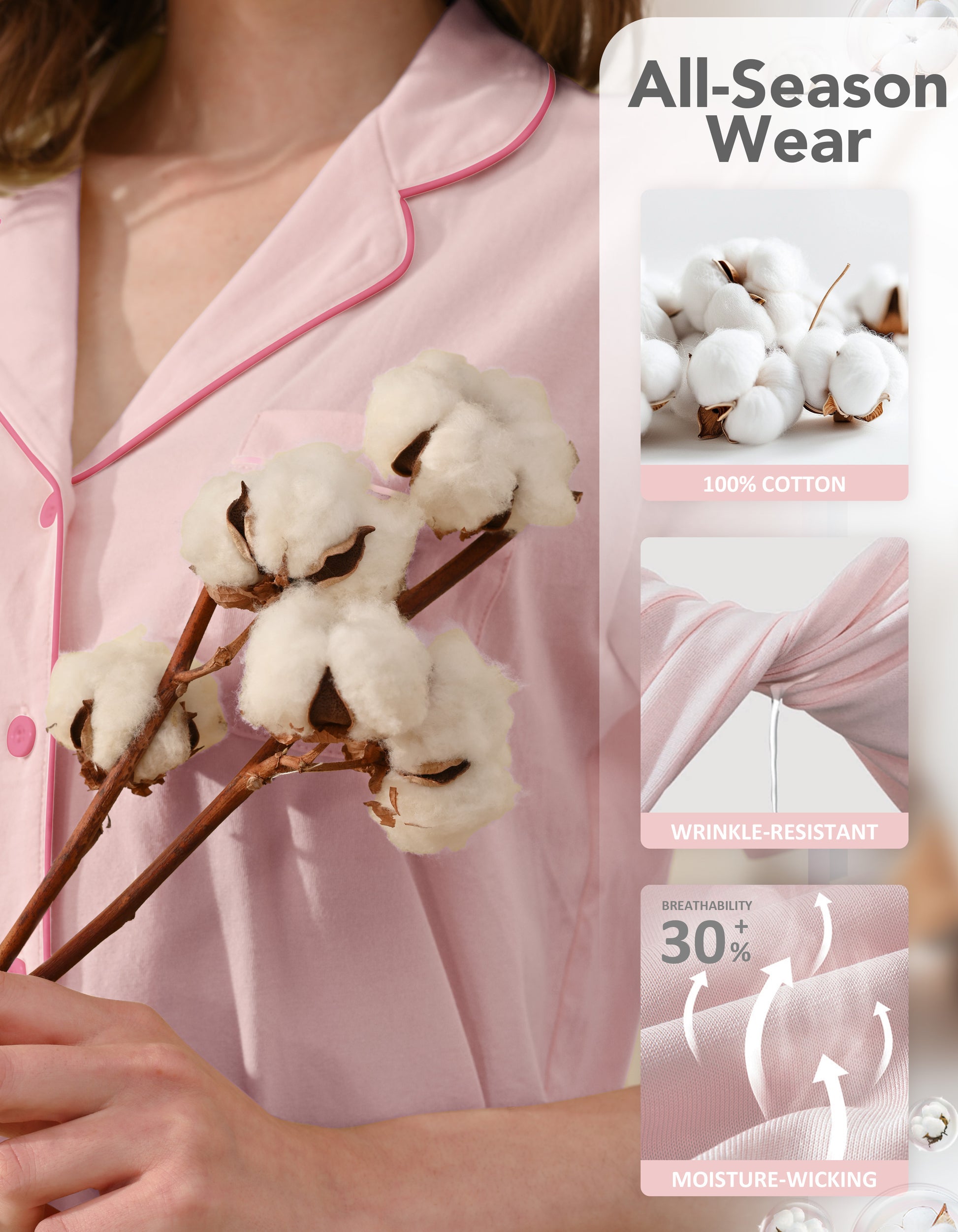 100% cotton pajama fabric breathable and lightweight