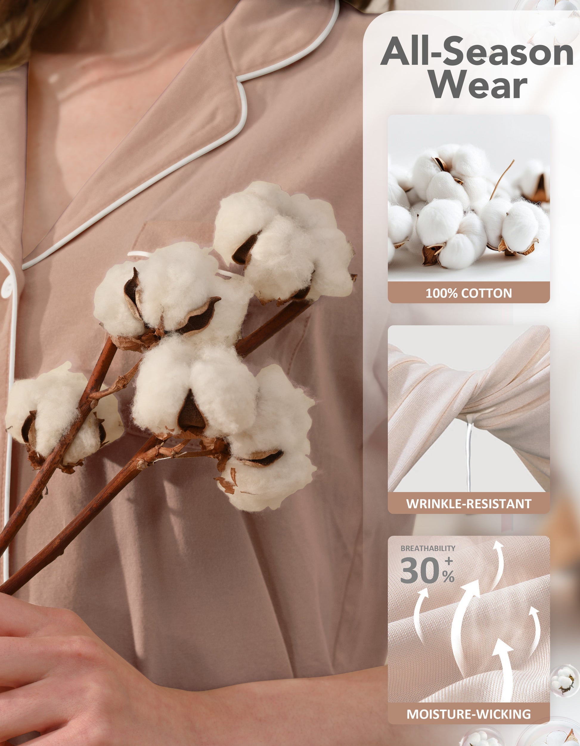 100% cotton pajama fabric breathable and lightweight