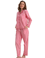 Pink & Rose Stripe Knit Cotton Pajama Set