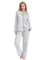 Baby Blue Knit Cotton Pajama Set