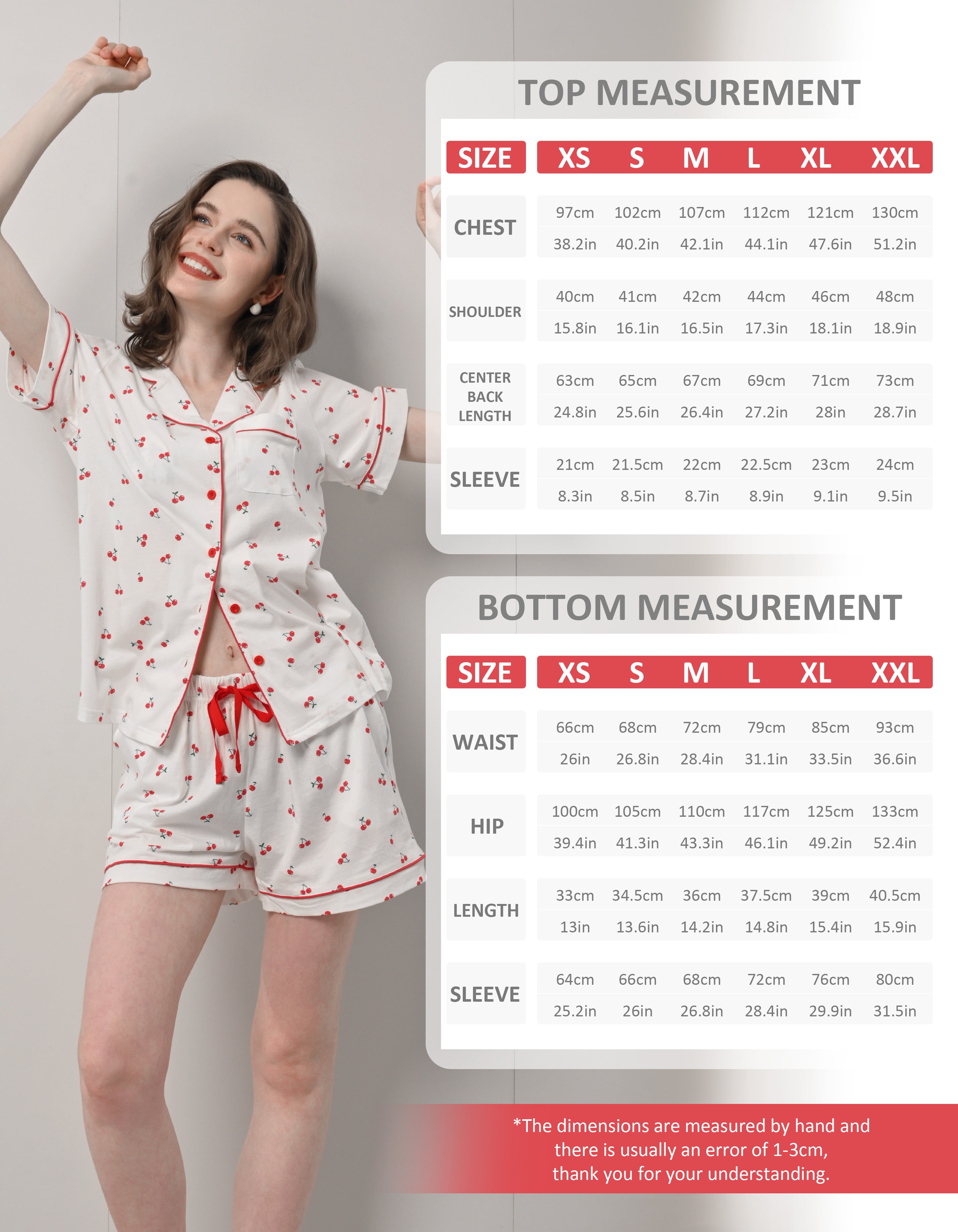 Cherry Print Knit Cotton Pajama Set