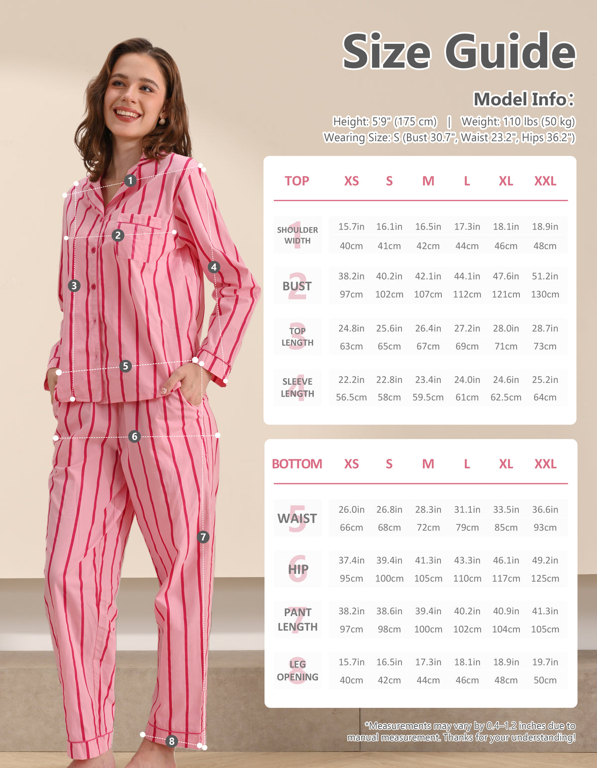 Pink & Rose Stripe Knit Cotton Pajama Set